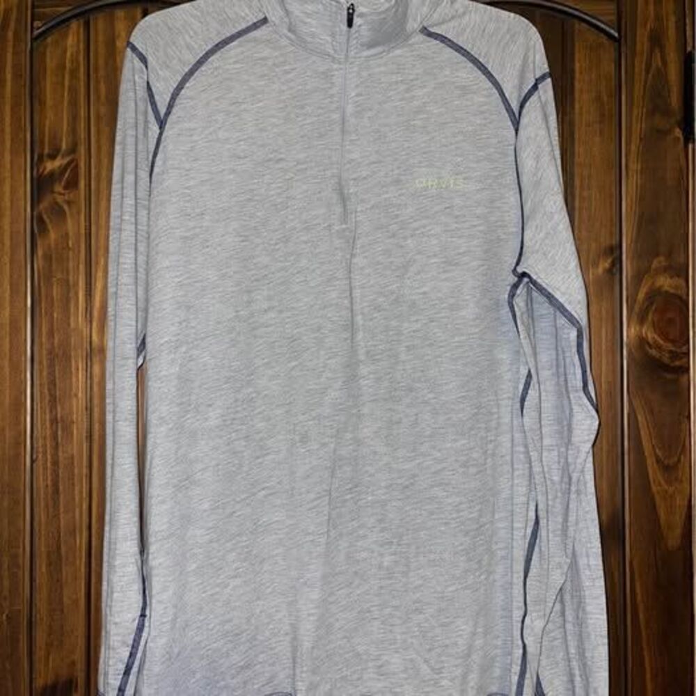 Orvis Medium Men’s 1/4 Zip Base Layer Long Sleeve Shirt Gray